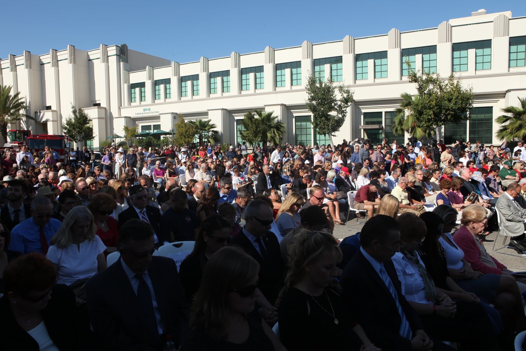 Community members at the Beverly Hills 9/11 Memorial Garden